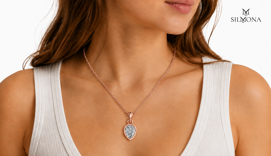 Pear Bezel Solitaire Pendant