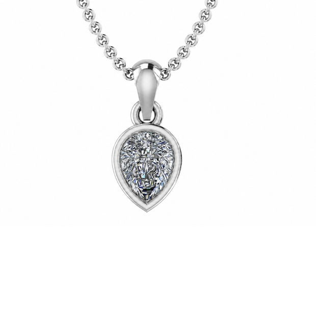 Pear Bezel Solitaire Pendant