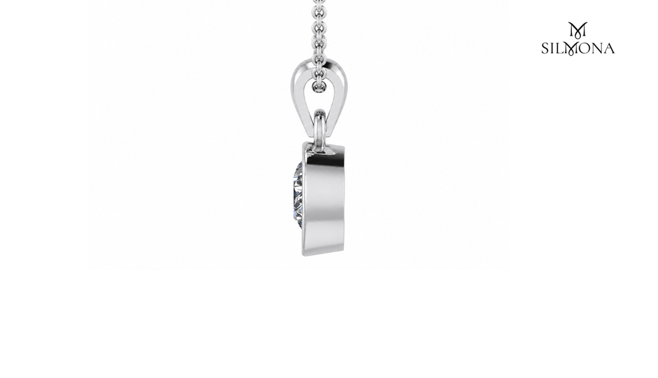 Pear Bezel Solitaire Pendant