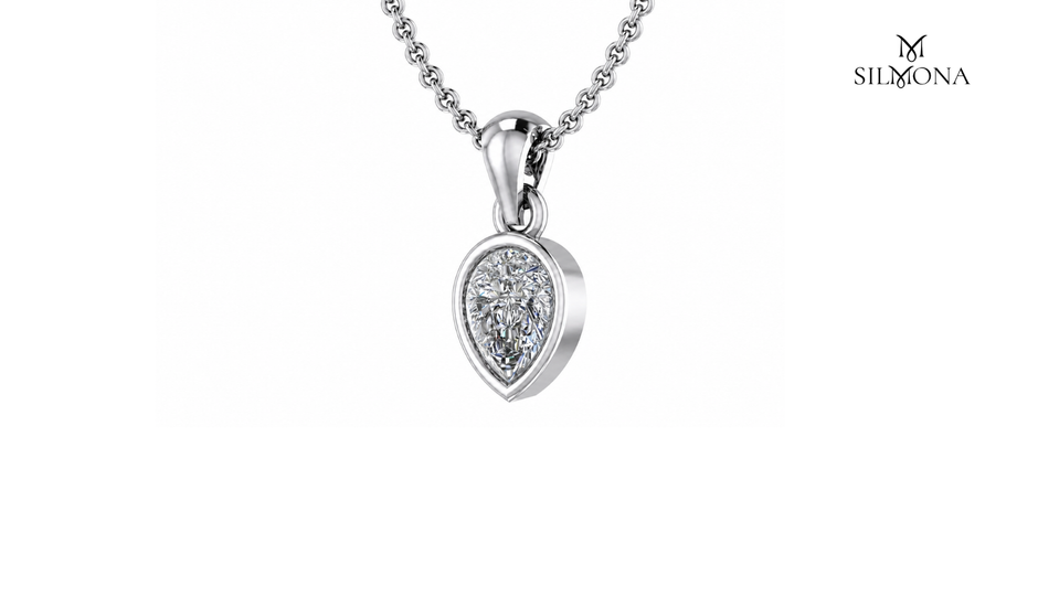 Pear Bezel Solitaire Pendant