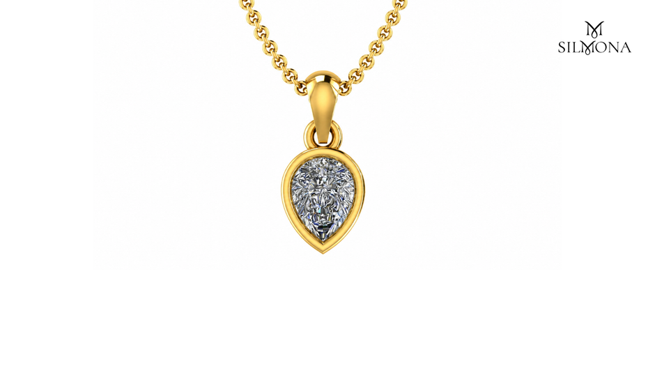 Pear Bezel Solitaire Pendant