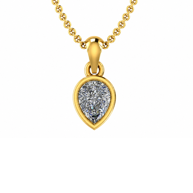 Pear Bezel Solitaire Pendant