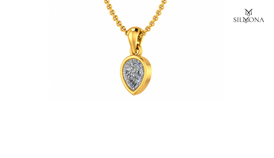 Pear Bezel Solitaire Pendant