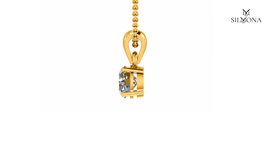 Classic Solitaire Round Pendant