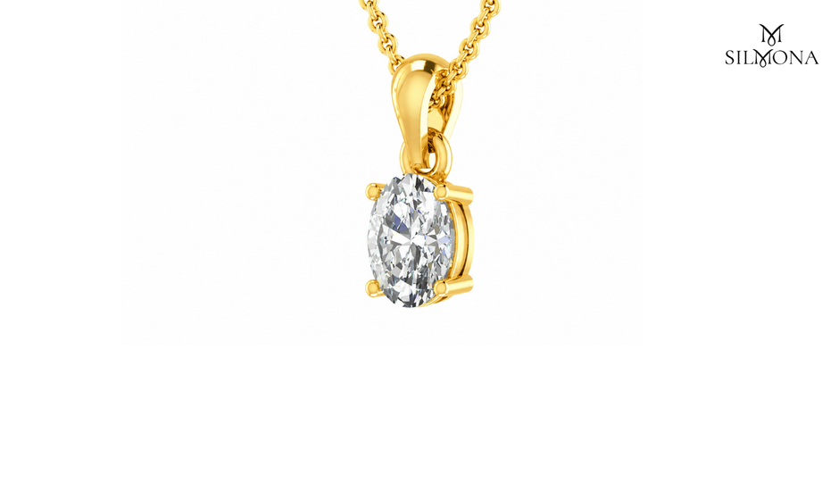 LUNA OVAL SOLITAIRE PENDANT