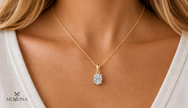 LUNA OVAL SOLITAIRE PENDANT