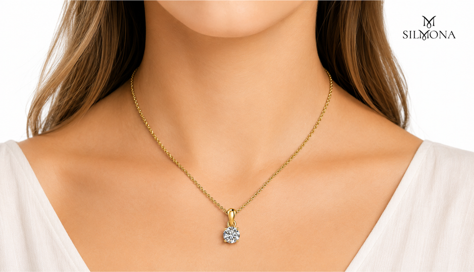 Classic Solitaire Round Pendant