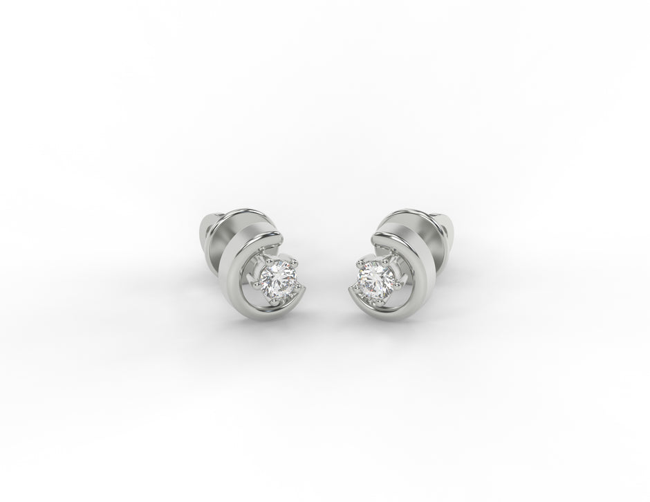 Celestia Crescent Moissanite Stud Earrings