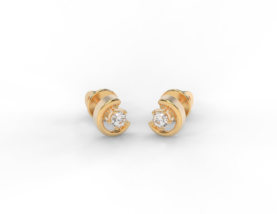 Celestia Crescent Moissanite Stud Earrings