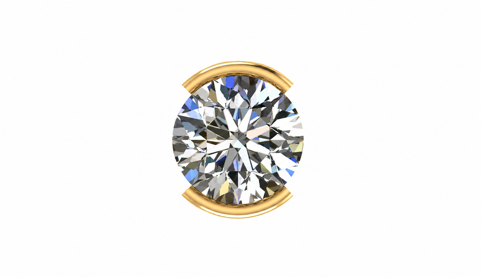 Architectural Solitaire Stud Earring