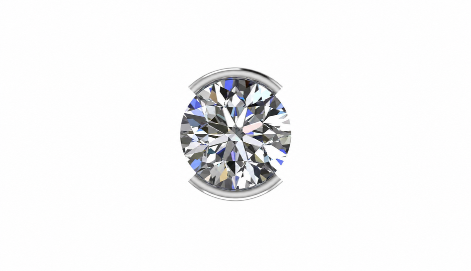 Architectural Solitaire Stud Earring