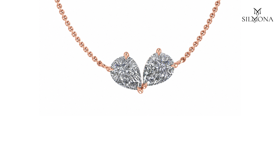 TWIN PEAR DIAMOND DUO PENDANT