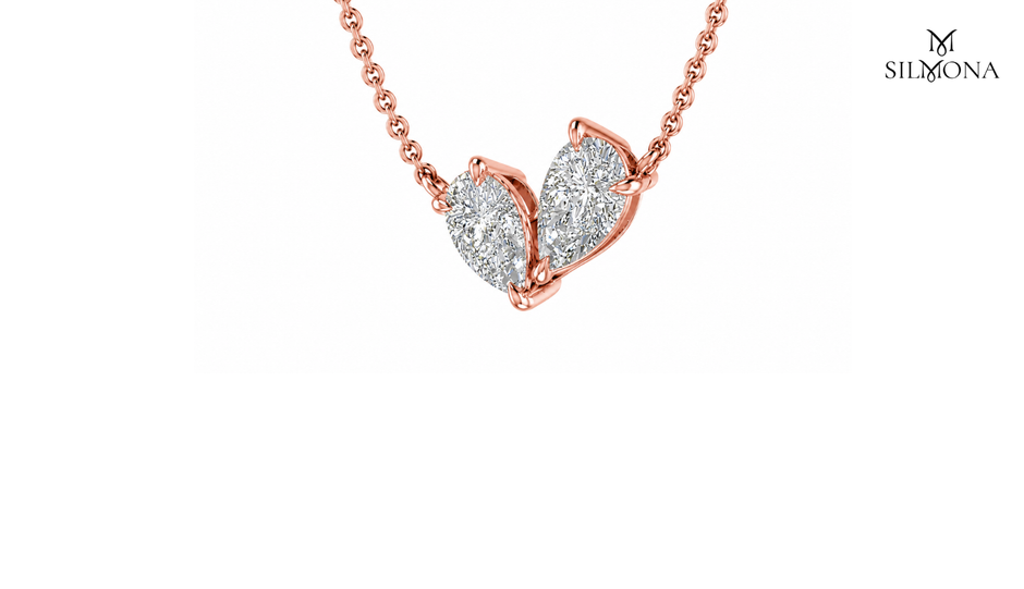 TWIN PEAR DIAMOND DUO PENDANT
