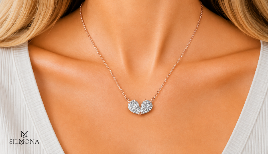 TWIN PEAR DIAMOND DUO PENDANT