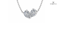 TWIN PEAR DIAMOND DUO PENDANT