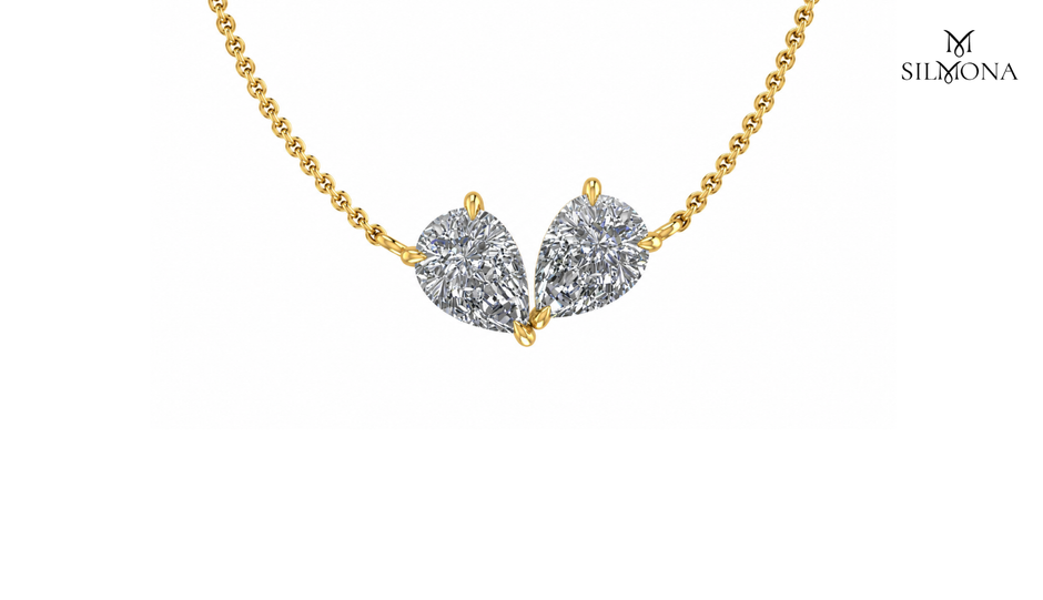 TWIN PEAR DIAMOND DUO PENDANT