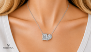 EMERALD & PEAR DIAMOND DUO PENDANT