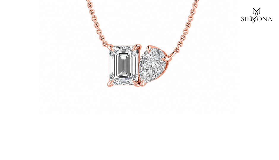 EMERALD & PEAR DIAMOND DUO PENDANT