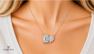 EMERALD & PEAR DIAMOND DUO PENDANT