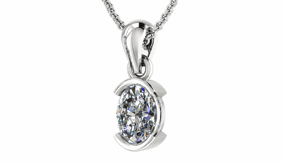 CELESTE OVAL BEZEL PENDANT