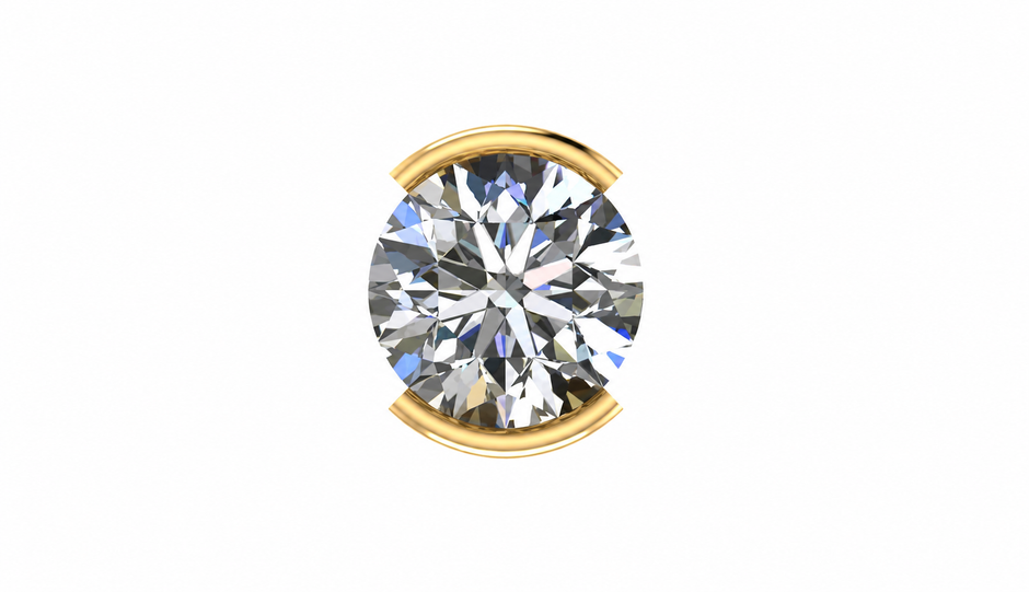 Architectural Solitaire Stud Earring