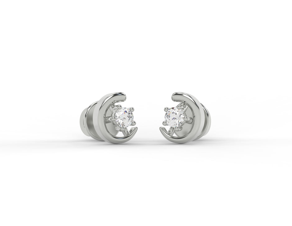 Celestia Crescent Moissanite Stud Earrings