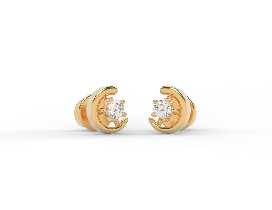 Celestia Crescent Moissanite Stud Earrings