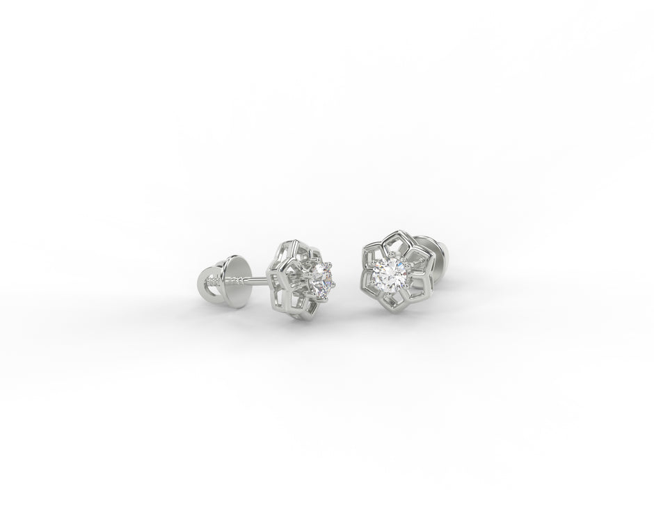 Flora Radiance Moissanite Stud Earrings