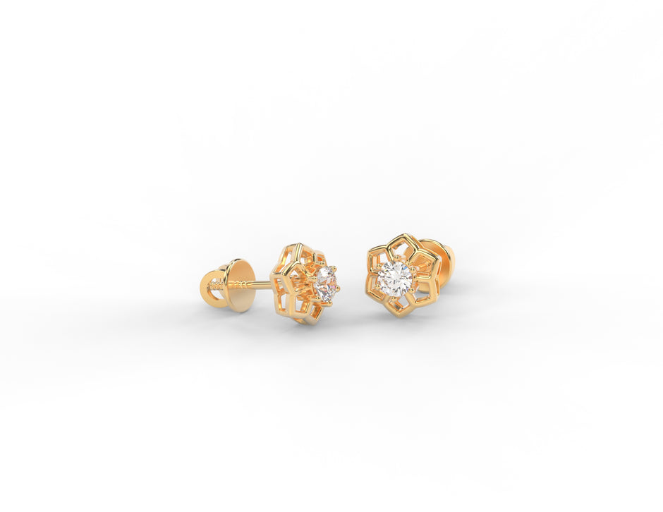 Flora Radiance Moissanite Stud Earrings