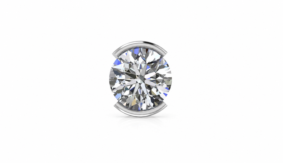 Architectural Solitaire Stud Earring