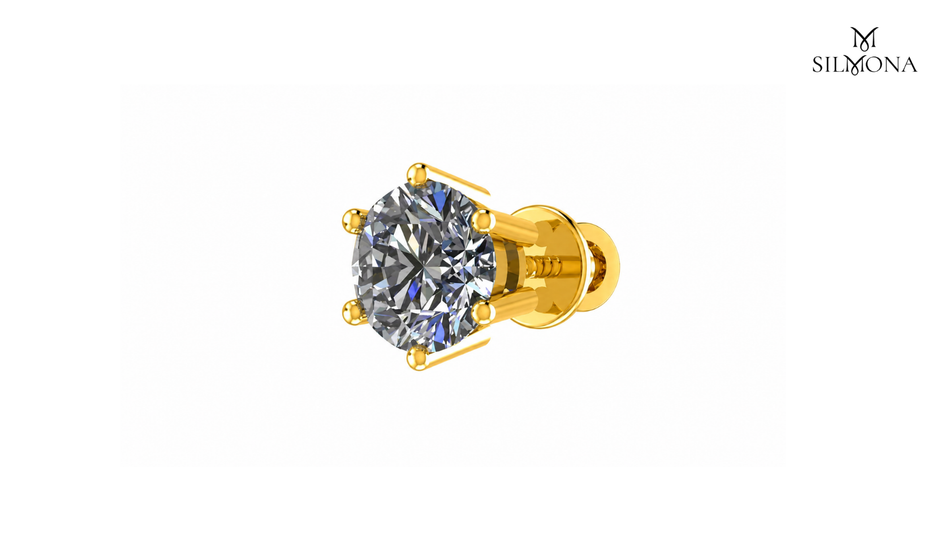ROUND DIAMOND SIX-PRONG SOLITAIRE STUD EARRING