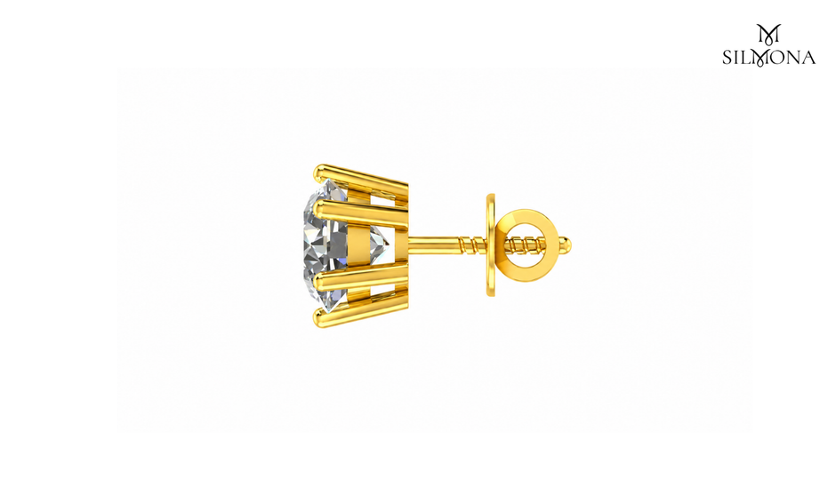 ROUND DIAMOND SIX-PRONG SOLITAIRE STUD EARRING