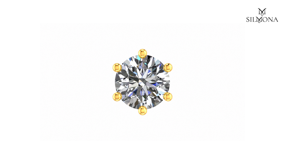 ROUND DIAMOND SIX-PRONG SOLITAIRE STUD EARRING
