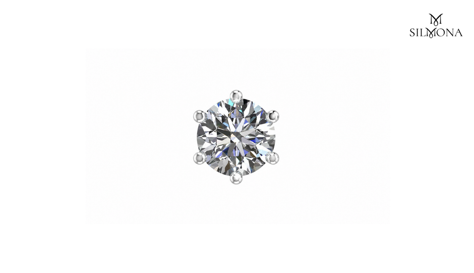 ROUND DIAMOND SIX-PRONG SOLITAIRE STUD EARRING