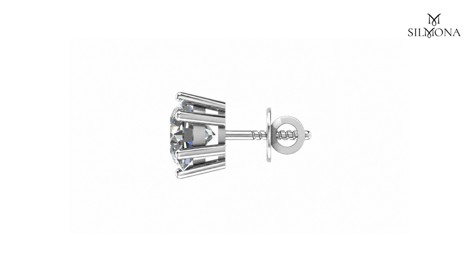 ROUND DIAMOND SIX-PRONG SOLITAIRE STUD EARRING