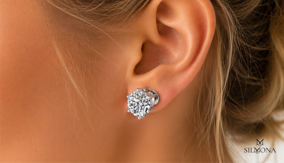 ROUND DIAMOND SIX-PRONG SOLITAIRE STUD EARRING