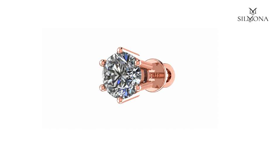 ROUND DIAMOND SIX-PRONG SOLITAIRE STUD EARRING