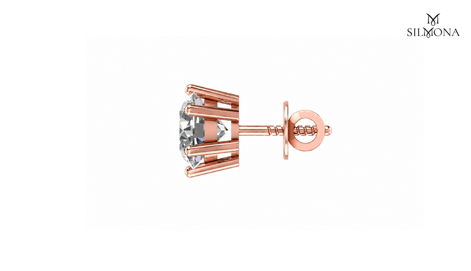 ROUND DIAMOND SIX-PRONG SOLITAIRE STUD EARRING