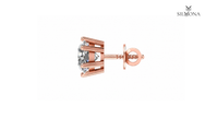 ROUND DIAMOND SIX-PRONG SOLITAIRE STUD EARRING