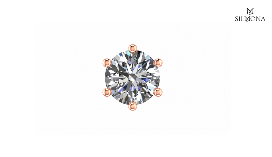 ROUND DIAMOND SIX-PRONG SOLITAIRE STUD EARRING