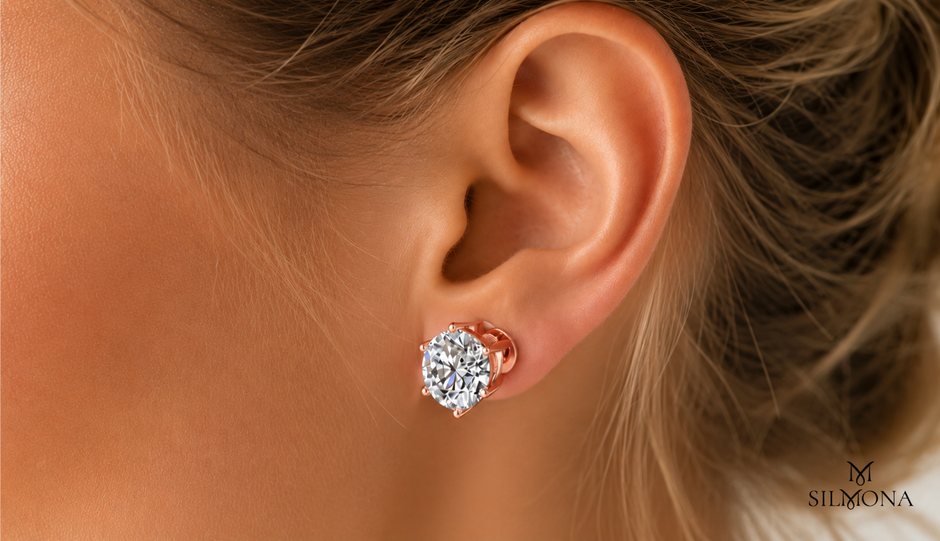 ROUND DIAMOND SIX-PRONG SOLITAIRE STUD EARRING