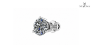 ROUND DIAMOND THREE-PRONG SOLITAIRE STUD EARRING