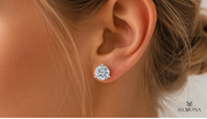 ROUND DIAMOND THREE-PRONG SOLITAIRE STUD EARRING