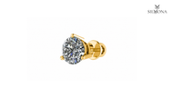 ROUND DIAMOND THREE-PRONG SOLITAIRE STUD EARRING