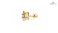 ROUND DIAMOND THREE-PRONG SOLITAIRE STUD EARRING