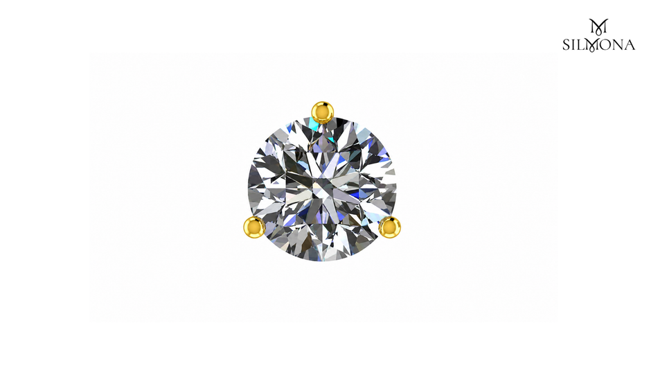 ROUND DIAMOND THREE-PRONG SOLITAIRE STUD EARRING