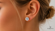 ROUND DIAMOND THREE-PRONG SOLITAIRE STUD EARRING