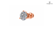 ROUND DIAMOND THREE-PRONG SOLITAIRE STUD EARRING