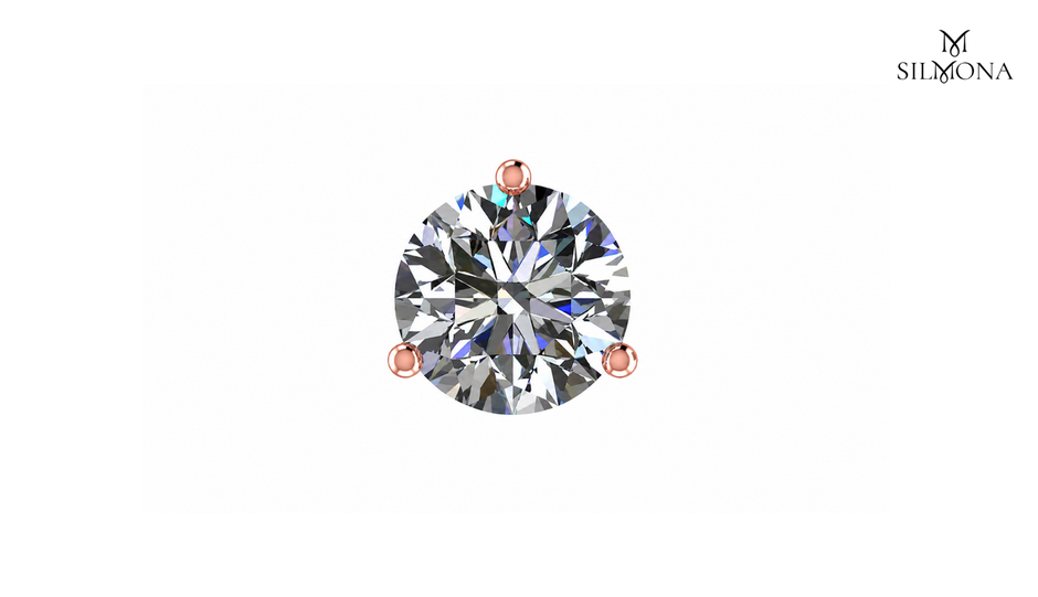 ROUND DIAMOND THREE-PRONG SOLITAIRE STUD EARRING