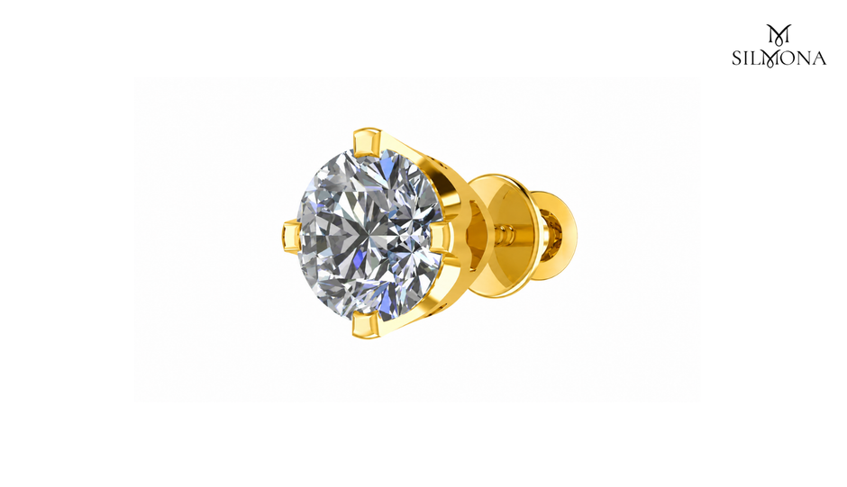 ROUND DIAMOND FOUR-PRONG SOLITAIRE STUD EARRING